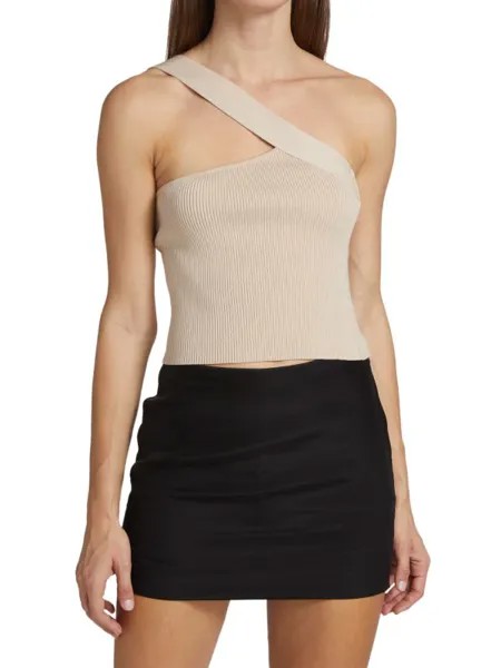 Трикотажный топ Gauge81 в рубчик Selas, creme
