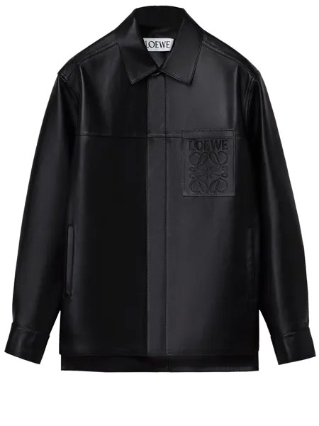 Рубашка Loewe Leather overshirt, черный