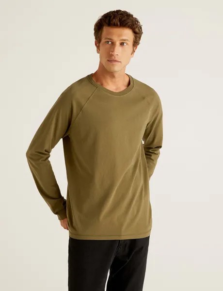 Лонгслив мужской United Colors of Benetton 21A_3URFJ1AI2 зеленый 2XL