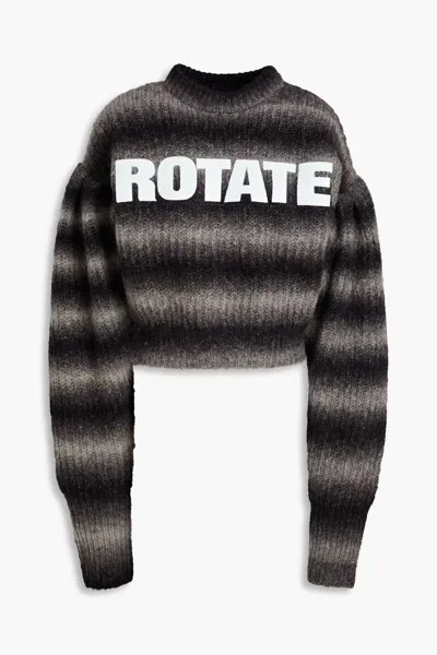 Полосатый вязаный свитер с логотипом Rotate Birger Christensen, темно-серый