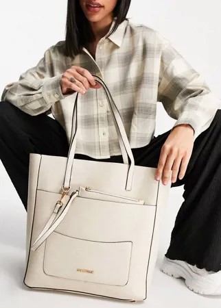 Кремовая стеганая сумка-тоут Steve Madden Bkimmy-Белый