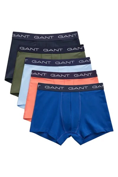 Боксеры с логотипом - 5 пар Gant, зеленый