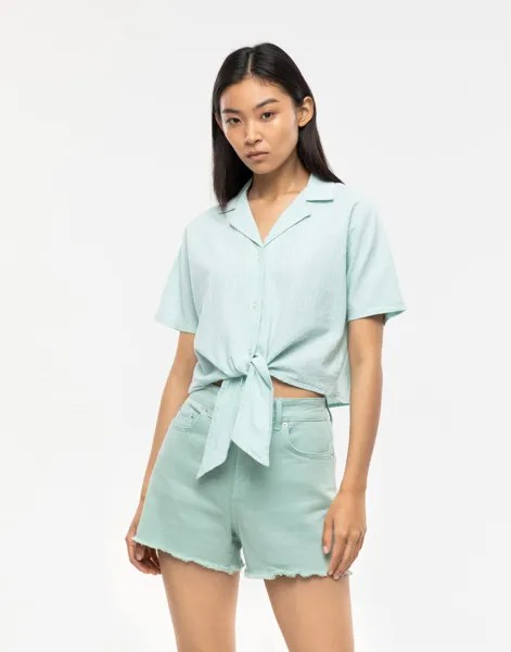 Рубашка женская Gloria Jeans GWT002588 зеленая XS