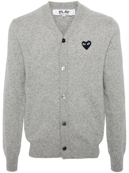 Comme Des Garçons Play меланжевый кардиган из шерсти, серый