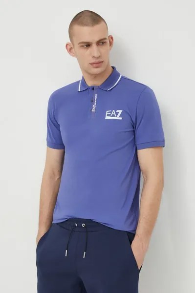 Рубашка поло EA7 Emporio Armani, синий