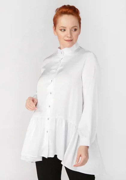Блуза с воланом по низу