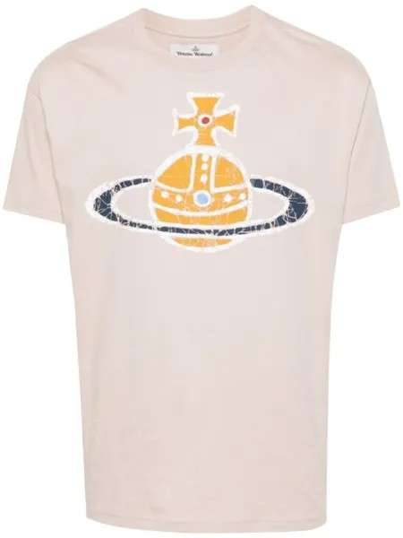 Vivienne Westwood футболка с логотипом Orb, нейтральный цвет