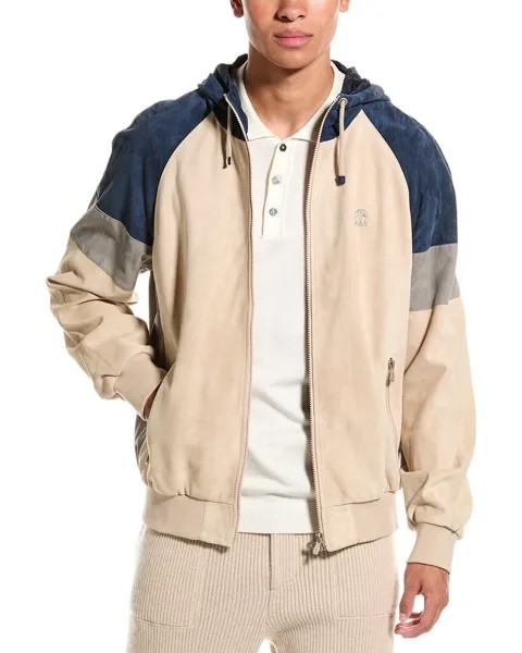 Кожаная куртка Brunello Cucinelli, мультиколор