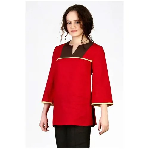 Блуза  Setty'S Collection, повседневный стиль, свободный силуэт, размер 46, красный