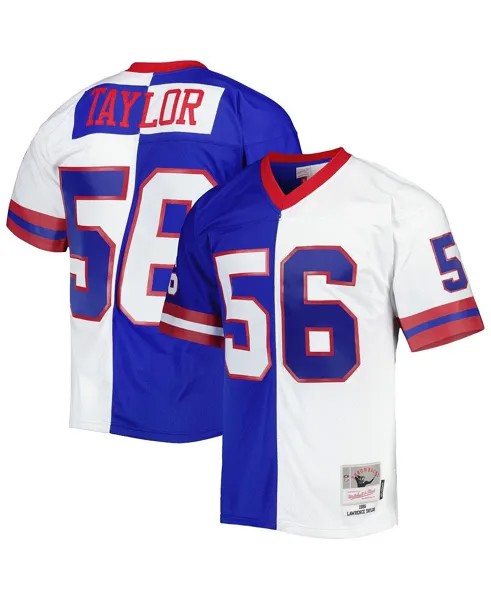 Футболка Mitchell & Ness lawrence taylor royal and white new york giants 1986 split legacy, белый/синий/красный