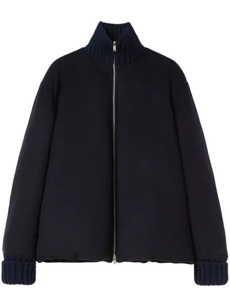 Jil Sander шерстяной бомбер на молнии, синий