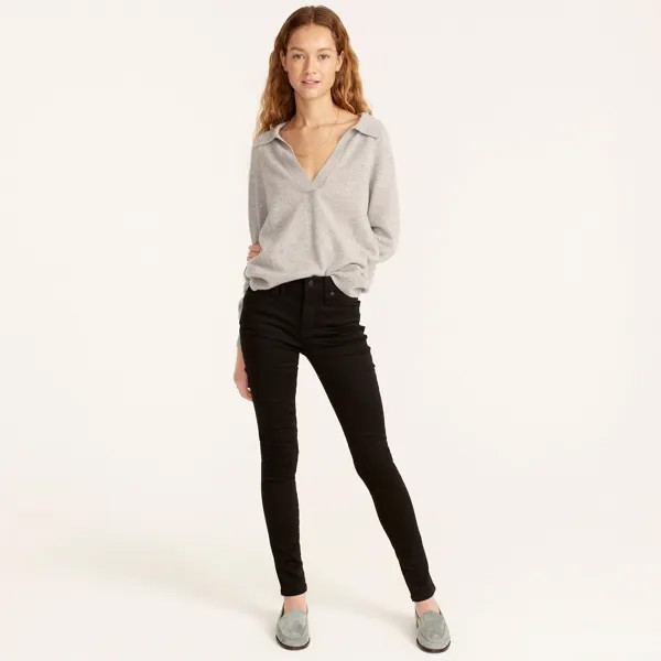 9-Дюймовые эластичные джинсы средней посадки черного цвета J.Crew, черный