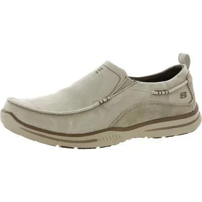 Мужские лоферы Skechers Elected Drigo Бежевые парусиновые туфли 9,5 Средний (D) BHFO 9700