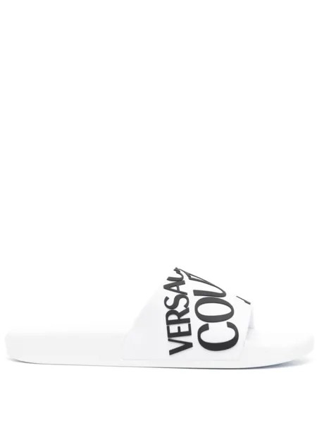 Versace Jeans Couture шлепанцы с логотипом, белый