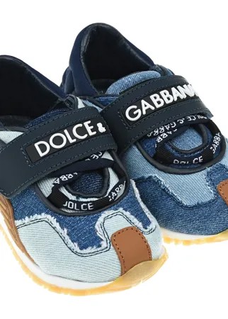 Джинсовые кроссовки в стиле patchwork Dolce&Gabbana детские