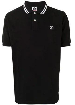 AAPE BY *A BATHING APE® рубашка поло с нашивкой-логотипом