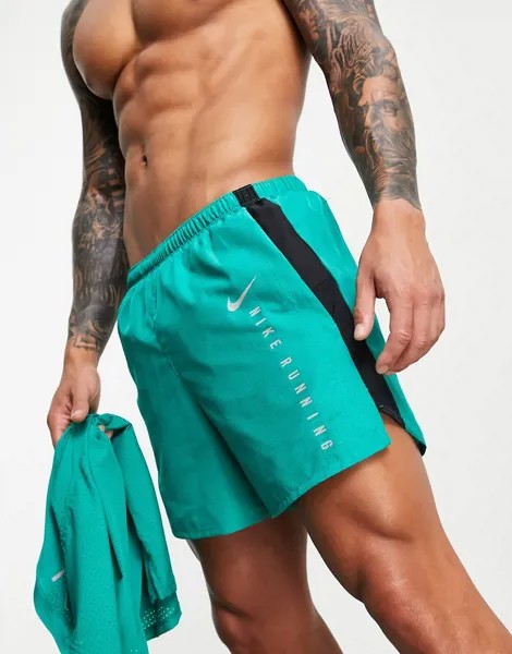 Зеленые шорты длиной 5 дюймов Nike Running Run Division Challenger-Зеленый цвет