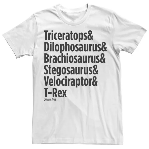 Мужская футболка с именем динозавра из парка Юрского периода Licensed Character, белый