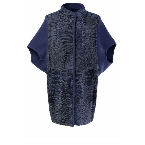 Пальто  Grandi, шерсть, силуэт прилегающий, средней длины, размер 46, синий