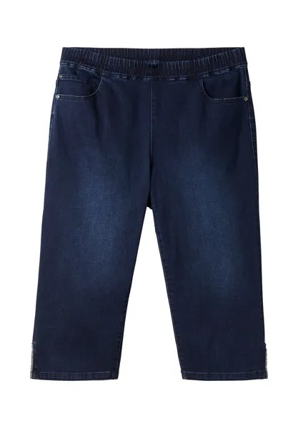 Велосипедные джинсы с усиленным низом из джинсовой ткани sheego, цвет Dark Blue Denim