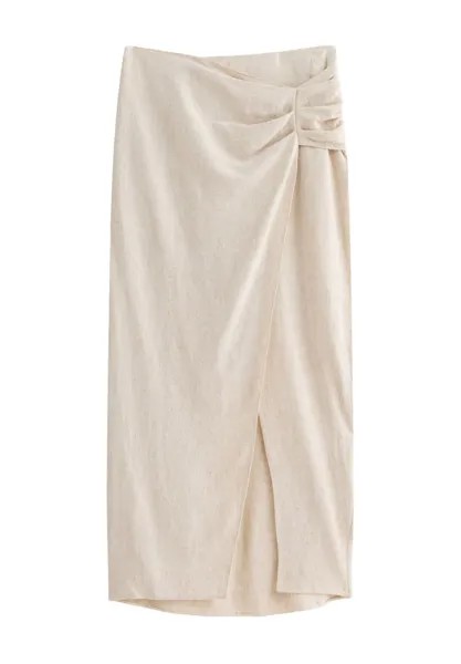 Юбка с запахом Look Midi New Look, камень