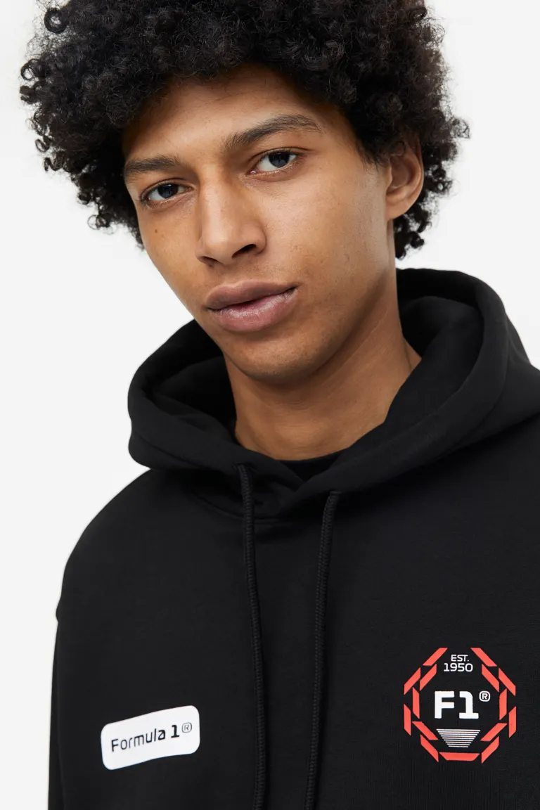 Толстовка regular fit с капюшоном H&M, черный