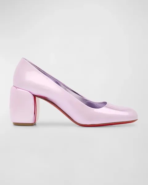 Туфли Minny с красной подошвой и эффектом металлик Christian Louboutin, цвет Pink