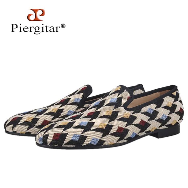 Мокасины Piergitar мужские из разноцветного хлопка, туфли ручной работы, модные туфли на плоской подошве