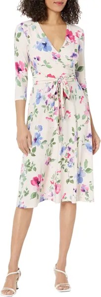 Платье из джерси с цветочным принтом LAUREN Ralph Lauren, цвет Pink Multi