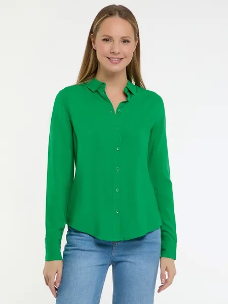 Рубашка женская oodji 11411136B зеленая 44 EU