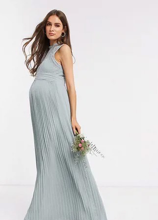 Шалфейно-зеленое платье макси TFNC Maternity bridesmaid-Зеленый цвет