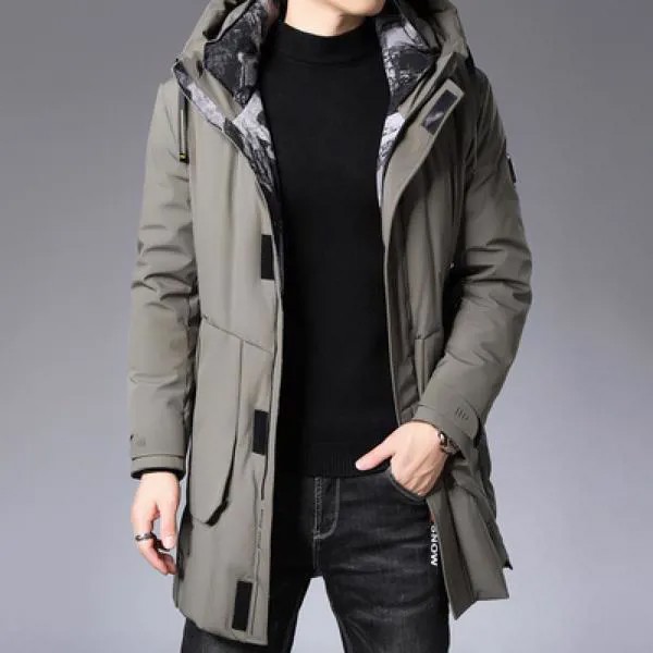 Зимний пуховик мужское длинное пальто с капюшоном плотное пальто Мужская теплая куртка модная одежда 2021 Харадзюку куртка японский стиль