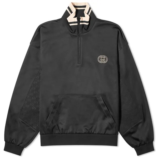 Свитер Gucci Interlocking Logo Half Zip, черный