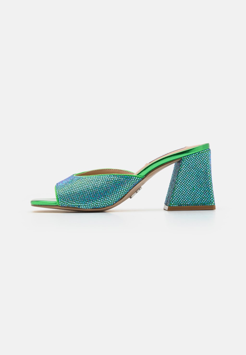 Высокие туфли-мюли GLOWING Steve Madden, цвет green/blue iridescent