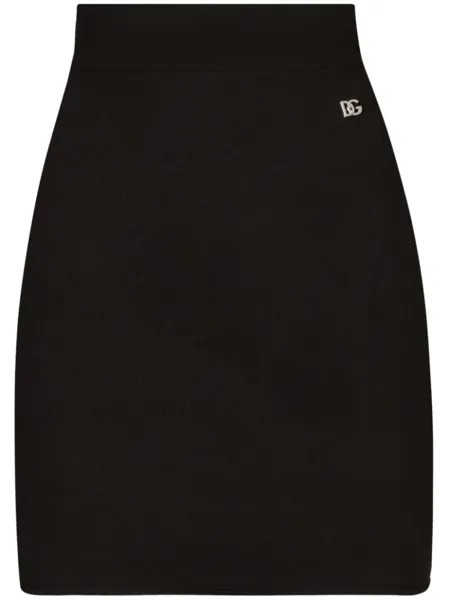 Dolce & Gabbana юбка мини с логотипом, черный