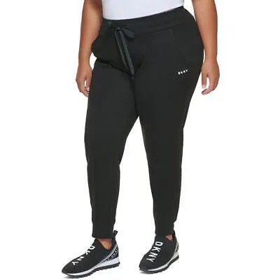 Женские спортивные штаны с защипами DKNY Sport с вышитым логотипом Athletic Plus BHFO 8746