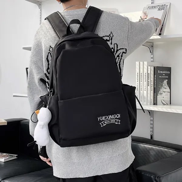 Для мужчины Функциональный рюкзак с текстовой вышивкой с подвеской для сумки
