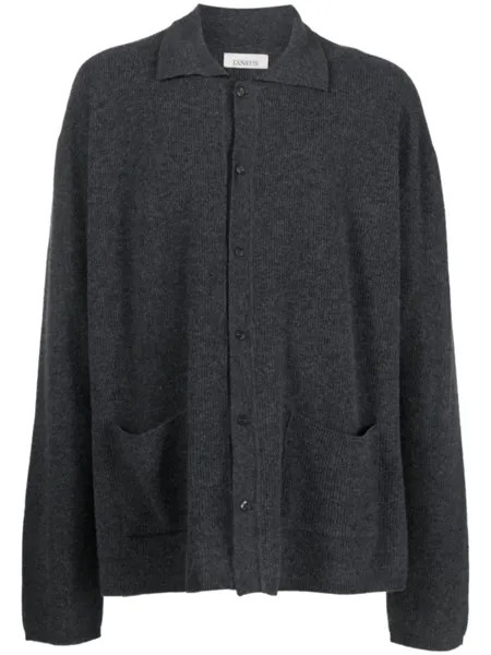 Laneus long-sleeved button-up cardigan, серый