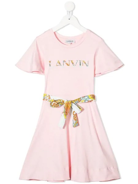 LANVIN Enfant платье-футболка с логотипом