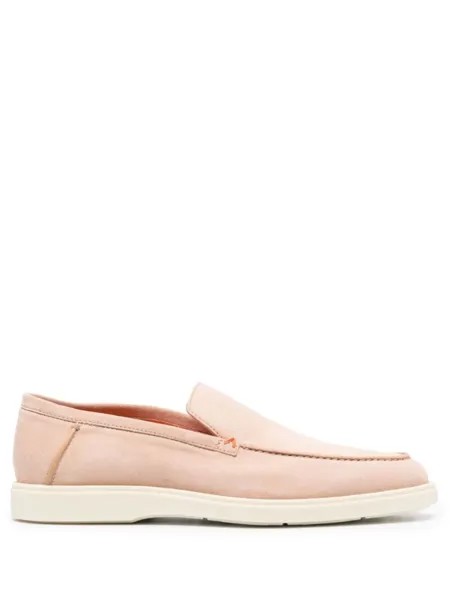Santoni лоферы с миндалевидным носком, нейтральный цвет