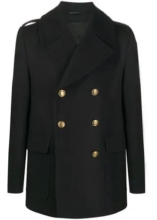 Givenchy двубортное пальто с тиснеными пуговицами
