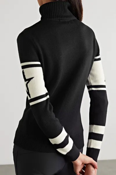 PERFECT MOMENT Schild свитер с высоким воротником из шерсти мериноса интарсия интарсия, черный