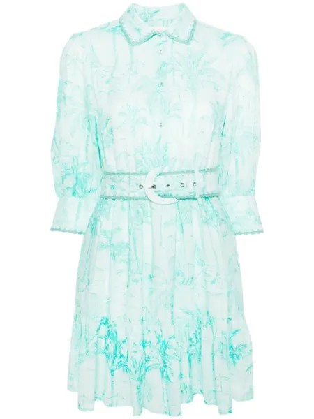 MC2 Saint Barth платье мини Toile de Jouy, зеленый