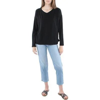 Eileen Fisher Женская вязаная футболка с v-образным вырезом и пуловером, топ-рубашка BHFO 7143