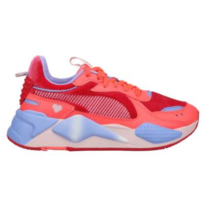 Puma RsX Valentines Lace Up Sneaker Молодежные девушки Розовые кроссовки Повседневная обувь 38740