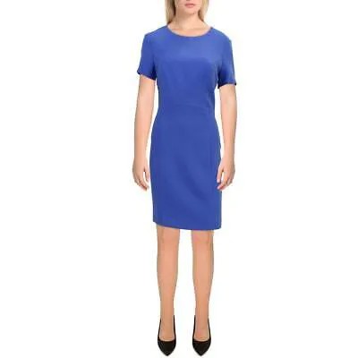 Black Halo Womens Blue Short Sleeve Professional Wear to Work Dress 8 BHFO 2794