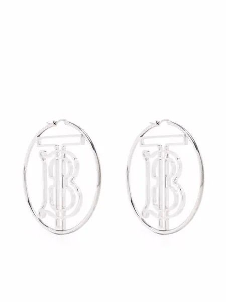 Burberry серьги-кольца с логотипом