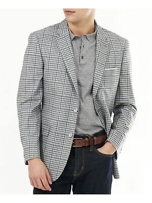 TOMMY HILFIGER Мужской серый однобортный пиджак в клетку Slim Fit 36 S