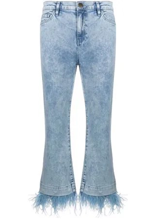 TWINSET укороченные джинсы с бахромой
