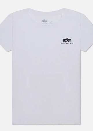 Женская футболка Alpha Industries Basic T Small Logo, цвет белый, размер S